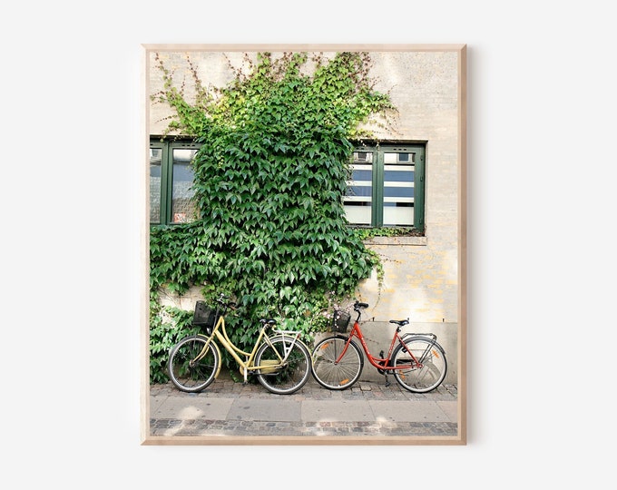 Copenhagen Print, Bike Wall Art, Denmark Photography, Bicycle Photo, Scandinavian Wall Art, Danish Travel Print, Urban Decor, Ivy Photograph
