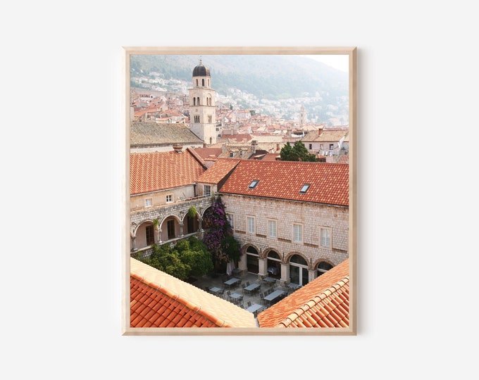 Dubrovnik Print, St Claire Convent, Croatia Photography, Croatian Wall Art, Travel Photography, Vertical Borderless Photo, Courtyard Picture