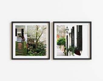 Charleston South Carolina Square Wall Art - Set of Two Charleston Photographs - 2 SC Photography Prints - Southern Wall Art