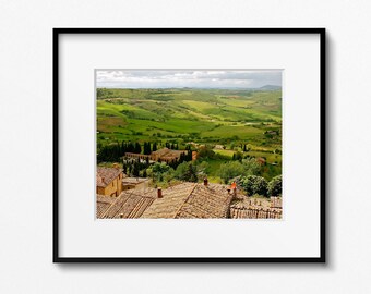 Tuscany Photography, Tuscan Landscape, Tuscany Italy, Italian Countryside, Tuscan Field Photo, Italy Travel Print, Cypress Trees Wall Art