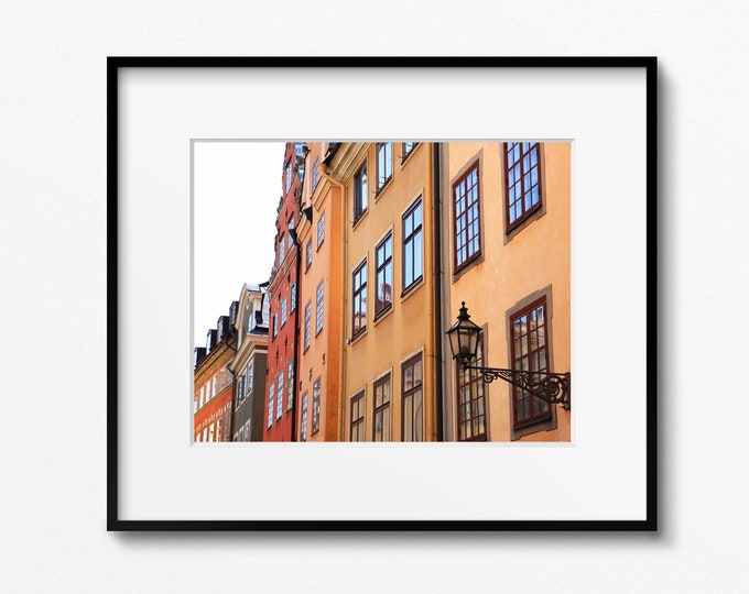 Stockholm Colorful Buildings Print, Gamla Stan, Stortorget Square, Sweden Photography, Swedish Architecture Picture, Large Old Town Photo