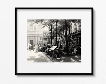 Paris Cafe Photo, Black and White Cafe Print, Tabac de la Sorbonne Photograph, French Cafe Picture, Parisian Wall Art, Bistro Print