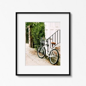 Bicycle Print, Charleston SC Photography, Charleston Bike Picture, Cycling Wall Art, Green White and Black Art, Available Matted or Framed image 4