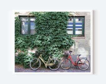 Copenhagen Print, Bicycle Wall Art, Denmark Travel Photography, Scandinavian Decor