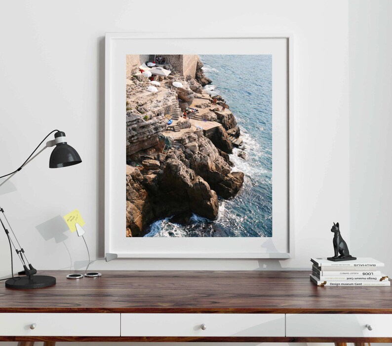 Croatia Print, Buza Bar, Dubrovnik Croatia, Dubrovnik Photography, Croatia Art, Travel Wall Art, Beach Cliffs Photo, Croatia Seascape image 7