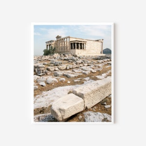 Acropolis Print, Athens Greece Photography, Parthenon Print, Caryatid Statues Photograph, Ancient Greek Ruins Picture,  Athens Travel Print