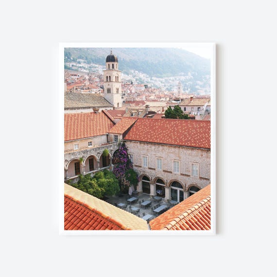 Dubrovnik Courtyard, Croatia Photography, Mediterranean Decor, Dubrovnik Print