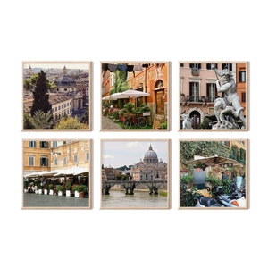 Rome Photography Set of Six Prints - Italian Gallery Wall Art - Italy Prints - Unframed Square Photographs - Roman Wall Decor - Architecture