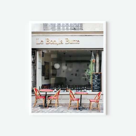 Le Bon La Butte  - Paris Cafe Wall Art, Montmartre Bistro Photography