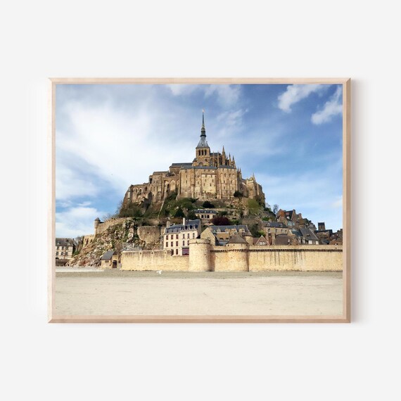 Mont Saint-Michel Wall Art, Normandy Photography Print, French Island Landscape, Coastal Travel Art for Home or Office