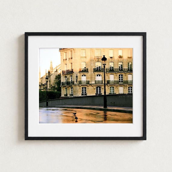 Paris Architecture Print, Ile de la Cite Wall Art, Golden Morning Light Photography