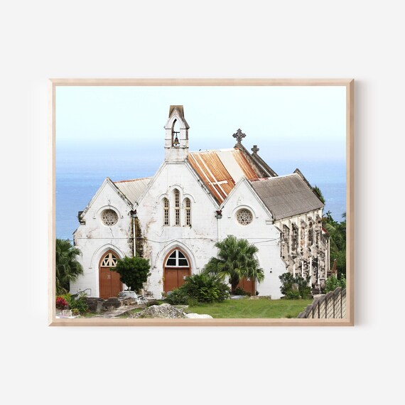 Barbados Photography, St Josephs Parish Church Print, Caribbean Architecture, Anglican Church Photograph, Barbados Travel Art Print