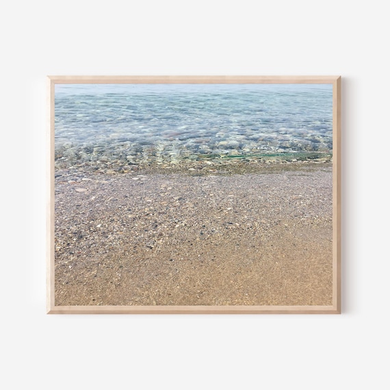 Charlevoix Michigan Print, Lake Michigan Art, Spa Bathroom Wall Art, Beach Photography, Coastal Wall Art, Petoskey Stones, Water Art Print