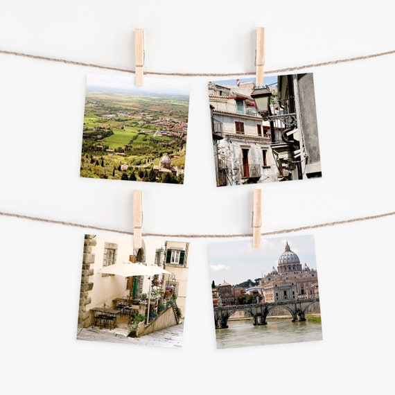 Italy Mini Prints, Four 5x5 Photos, Italian Travel Photography, Small Photographs, Tuscany, Rome, Sicily Home Decor, Housewarming Gift