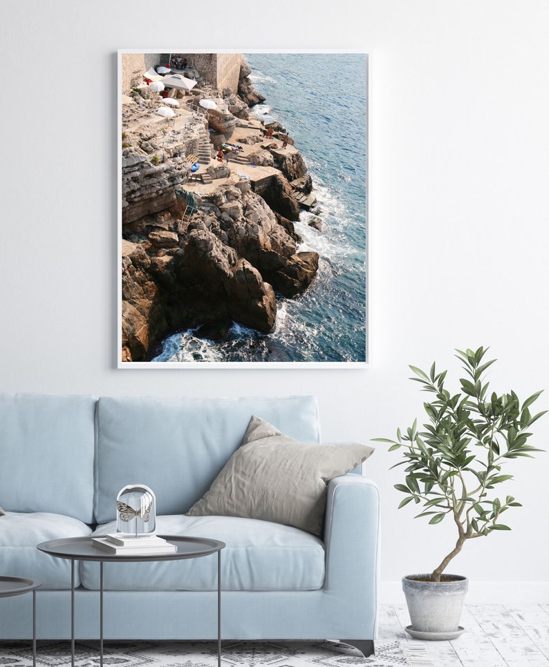 Croatia Print, Buza Bar, Dubrovnik Croatia, Dubrovnik Photography, Croatia Art, Travel Wall Art, Beach Cliffs Photo, Croatia Seascape image 6