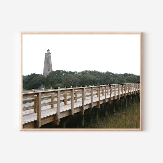 Bald Head Island, Old Baldy Photo, Lighthouse Picture, North Carolina Photography, Coastal Wall Art , Bridge Photograph, NC Beach Home Decor