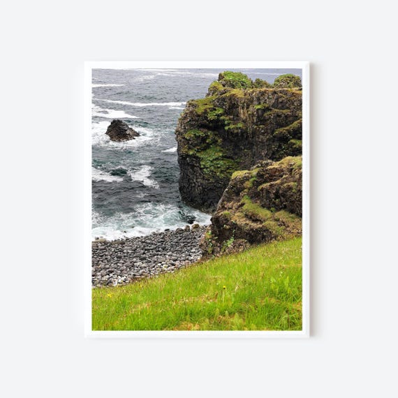 Iceland Photography, Seascape, Arnarstapi Photo Print, Icelandic Landscape, Snaellfellsnes Peninsula, Bird Cliffs Photo, Black Beach Print