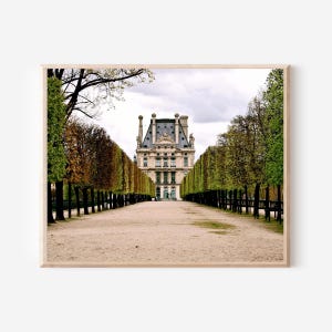 Jardin des Tuileries Print, Paris Photography, French Garden Wall Art, Green Art, Louvre Print, Parisian Architecture Picture, Tree Print