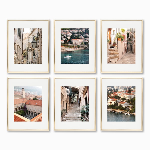 Dubrovnik Croatia Photography Set of Six Photography Prints - Croatian Wall Art  - Architecture and Sea Photographs - Old Town Pictures