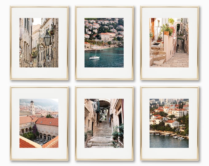 Dubrovnik Croatia Photography Set of Six Photography Prints - Croatian Wall Art  - Architecture and Sea Photographs - Old Town Pictures