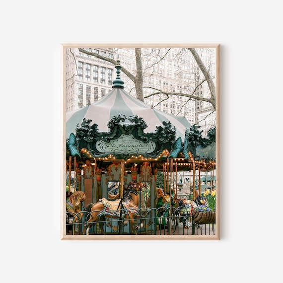 Bryant Park Carrousel - New York City Wall Art, Whimsical NYC Photography Print
