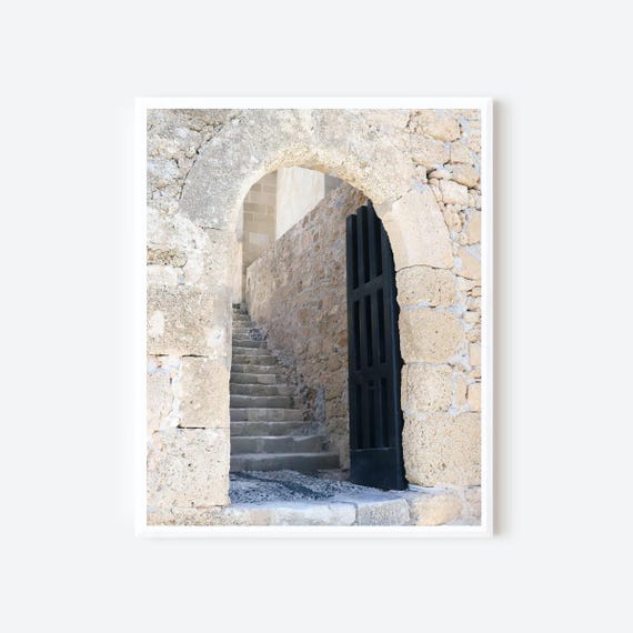 Medieval Rhodes Ascent - Old Town Rhodes Greece Photography Print, Mediterranean Wall Art