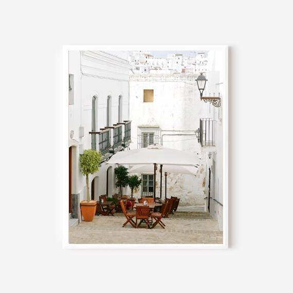 Portugal Print, Portugal Cafe Photo, Portuguese Poster, White Wall Art, European Kitchen Wall Art, Mediterranean Photography, Travel Print