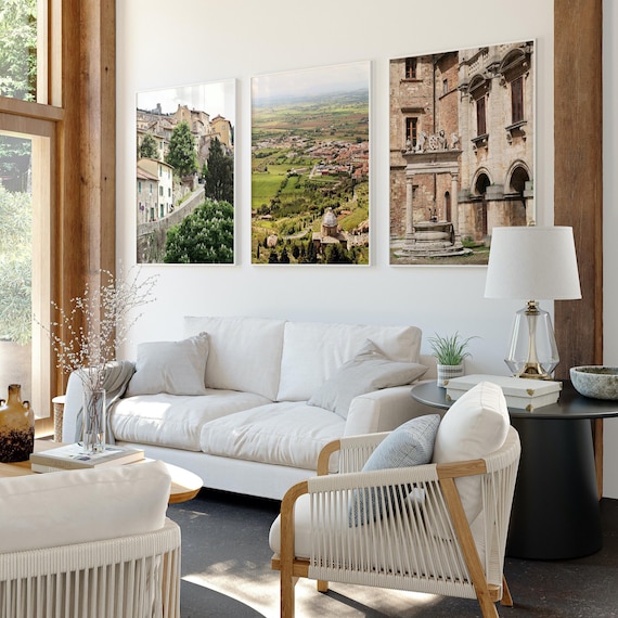 Tuscany Italy Three Print Set, Montepulciano Wall Art, 3 Borderless Unframed Vertical Photographs, Tuscan Landscapes, Italian Photography