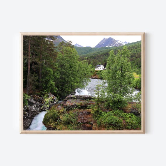 Norway Photography, Norwegian Landscape, Gudbrandsjuvet Print, Forest Photo, Mountain Art, Lodge Decor, River Art Print, Nature Photography