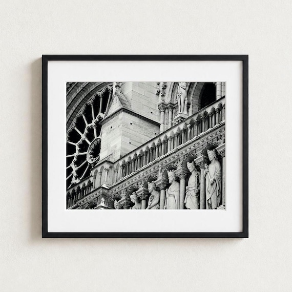 Notre Dame Cathedral Print, Paris Architecture, Gothic Decor