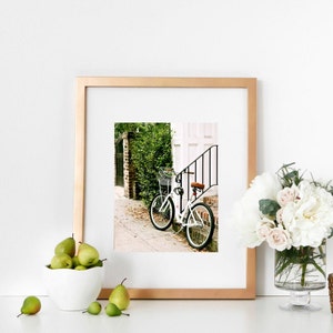 Bicycle Print, Charleston SC Photography, Charleston Bike Picture, Cycling Wall Art, Green White and Black Art, Available Matted or Framed image 6