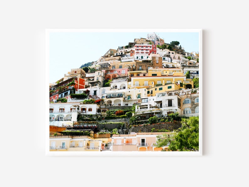 Positano Photography, Amalfi Coast Print, Colorful Italian Architecture Photograph, Seaside Village, Positano Italy Photo, Italy Travel Art image 1