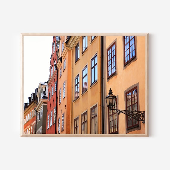 Stockholm Colorful Buildings Print, Gamla Stan Photography, Stortorget Square Sweden, Swedish Architecture, Old Town Photo