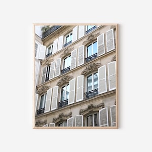 Paris Architecture Photography Print, Neutral French Wall Art, Parisian Building Photo, Paris Travel Art, Available Matted or Framed