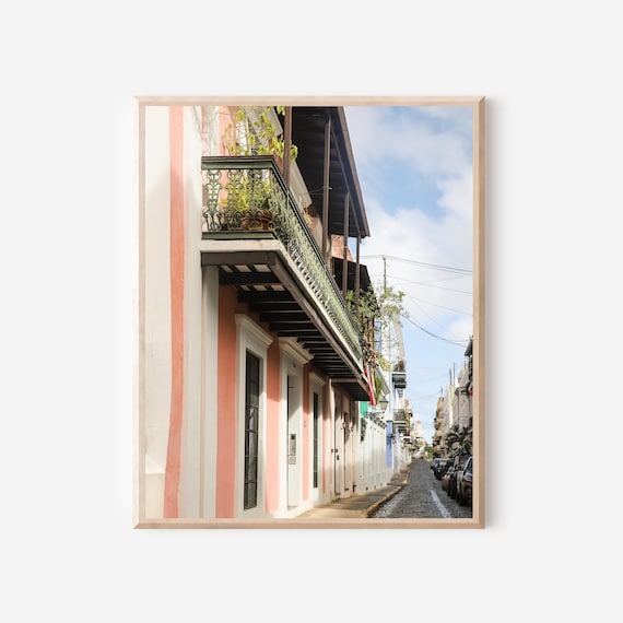 Callejón de Colores – Puerto Rico Balcony Photography Print, San Juan Architecture Wall Art