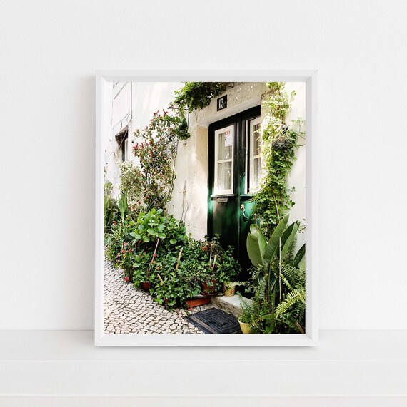 Green Door Photograph Portugal Photography Emerald Print Etsy