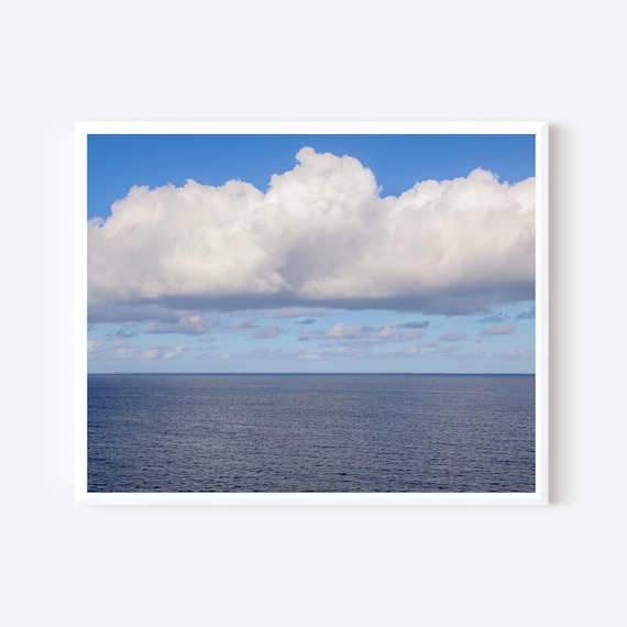 Sky Meets Sea – Calm Caribbean Horizon Photography Print for a Minimalist Space