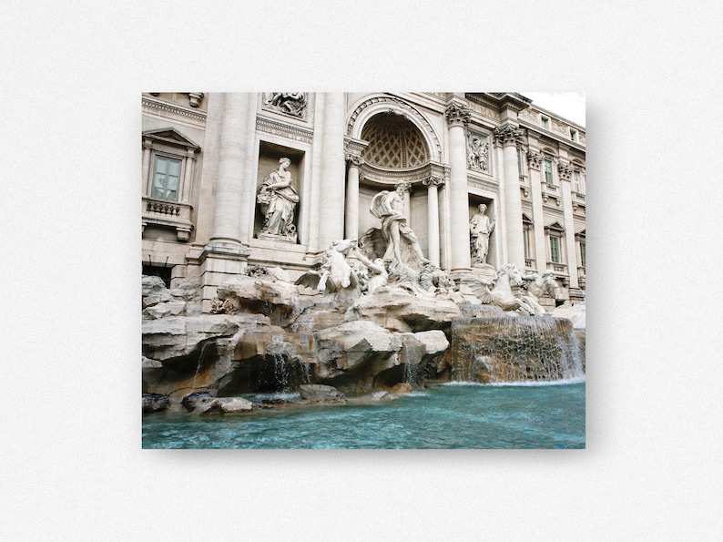 Trevi Fountain Photography, Rome Italy Print, Italian Sculpture Photo, Architecture Print, Rome Wall Art, Three Coins in the Fountain image 3