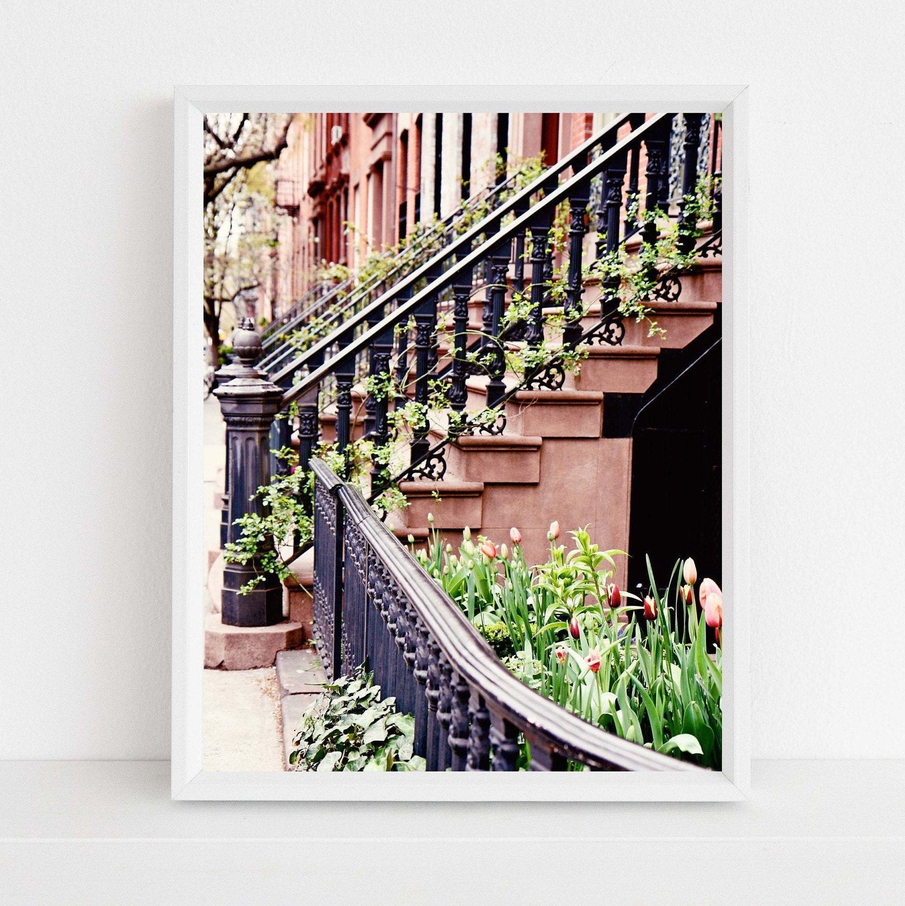 New York City Photography, West Village Print, Urban Home Decor, Front Porch and Steps, NYC 