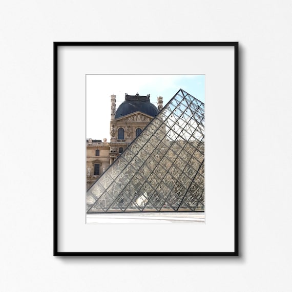 Paris Photography Print, Louvre Pyramid Art, Architectural Parisian Wall Decor, French Home Decor, Francophile Gift, Framed Wall Art
