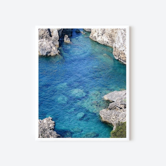 Where Cliffs Meet the Sea - Corfu Greece Photography Print, Mediterranean Coastal Wall Art