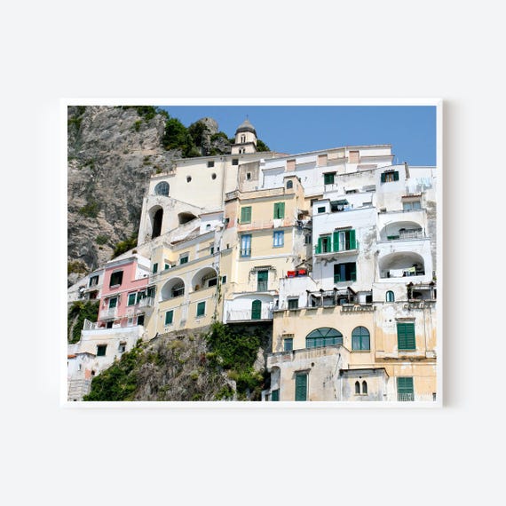 Amalfi Coast Architecture Photography Print, Italian Coastal Decor, Italy Wall Art