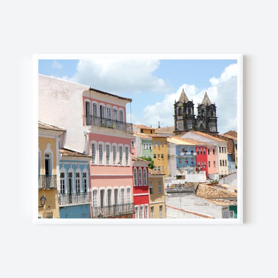 Salvador Bahia Brazil, Pelourinho Print, Brazil Photography, Brazilian Wall Art, Colorful Spanish Architecture Picture, Salvador de Bahai