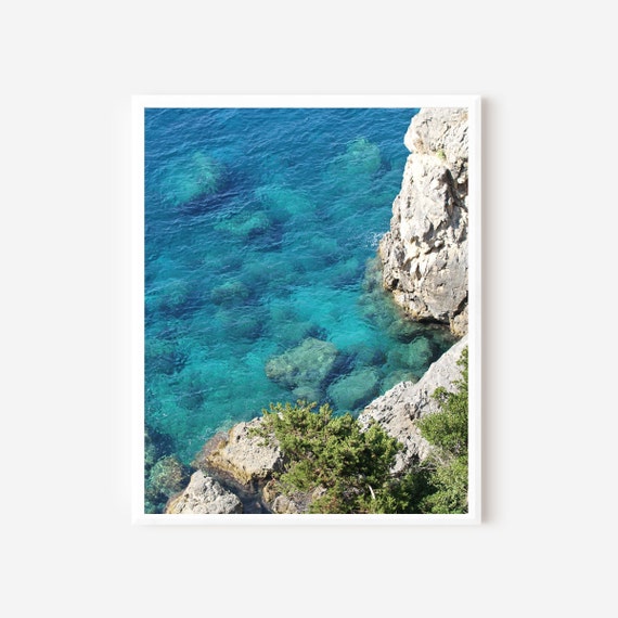 Ocean Photography, Corfu Greece Print, Greek Beach Photograph, Sea Print, Turquoise Blue and Aqua Green Wall Decor, Corfu Travel Art