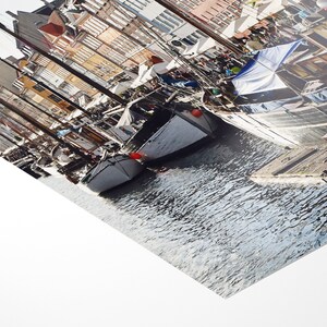 Copenhagen Wall Art, Nyhavn Print, Denmark Photography, Nautical Danish Picture, Boats and Canal Photograph, Scandinavian Wall Art image 6