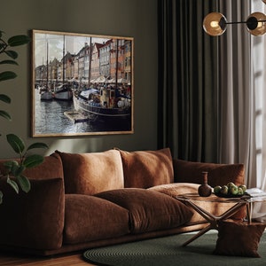 Copenhagen Wall Art, Nyhavn Print, Denmark Photography, Nautical Danish Picture, Boats and Canal Photograph, Scandinavian Wall Art image 2