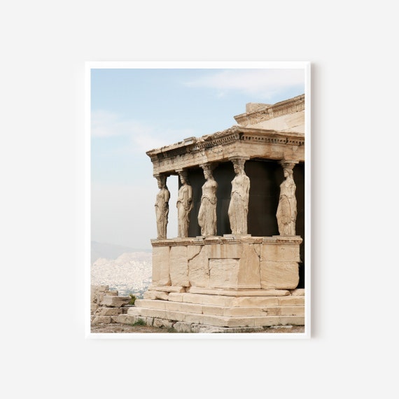 Caryatid Print, Acropolis Photo, Athens Greece Photography, Porch of Caryatids Photograph, Greek Columns Picture, Travel Photography