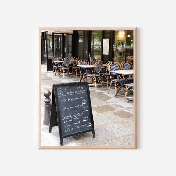 Le Caveau du Palais Photography Print from Paris France, Paris Wall Art of French Cafe and Menu