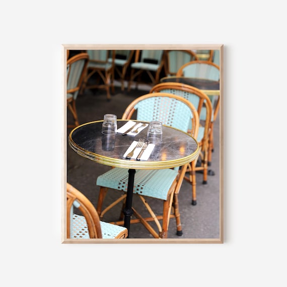 Paris Café Culture Photography Print, Classic Paris Street Scene Wall Art