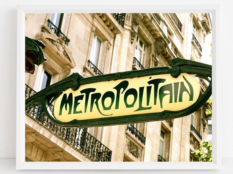 Paris Photography Print, Metro Sign Photo, Metropolitain, Art Nouveau Decor, French Gallery Wall Art, Parisian Picture, Gift for Francophile image 7